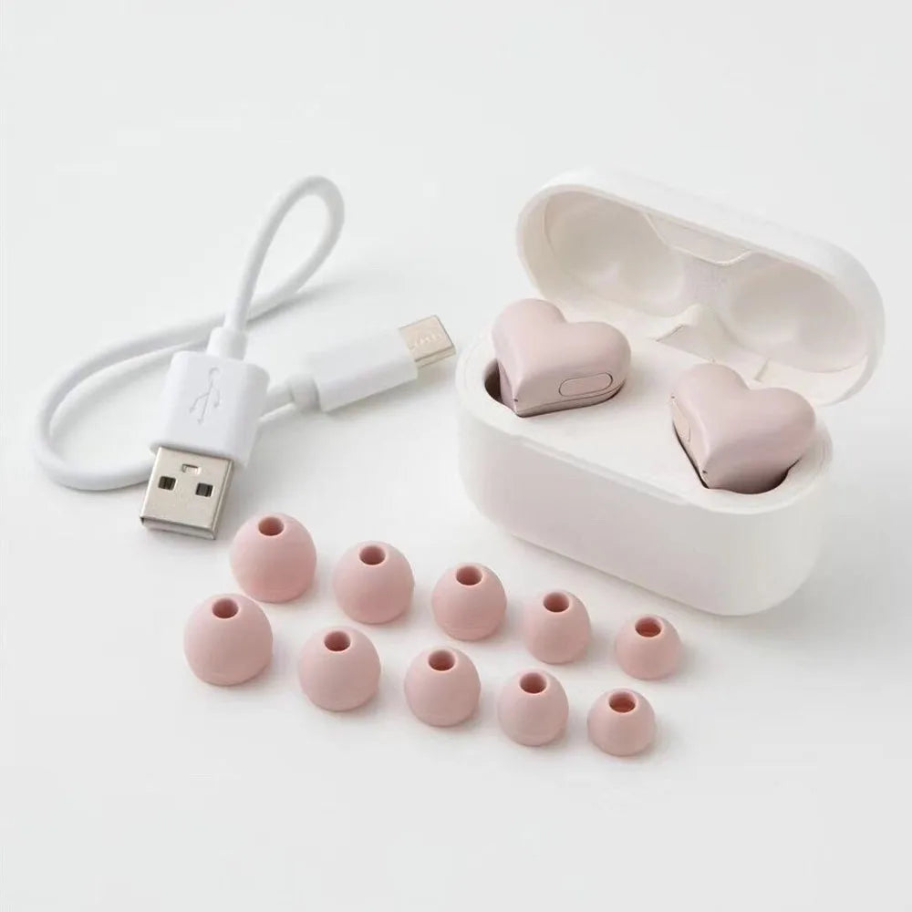 Heart-Shaped Wireless Earbuds | Bluetooth 5.0 | High-Quality Sound | Gift for Her