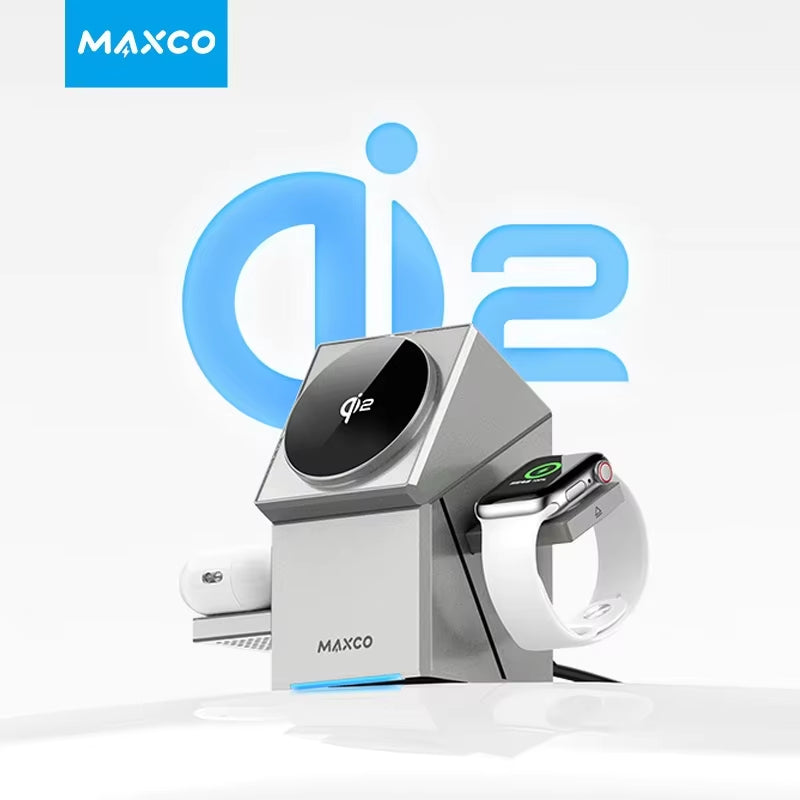 Auto-Rotating 3-in-1 Wireless Charger Dock | iPhone, AirPods, iWatch | Fast Charge