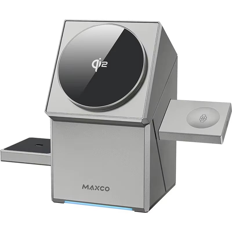 Auto-Rotating 3-in-1 Wireless Charger Dock | iPhone, AirPods, iWatch | Fast Charge