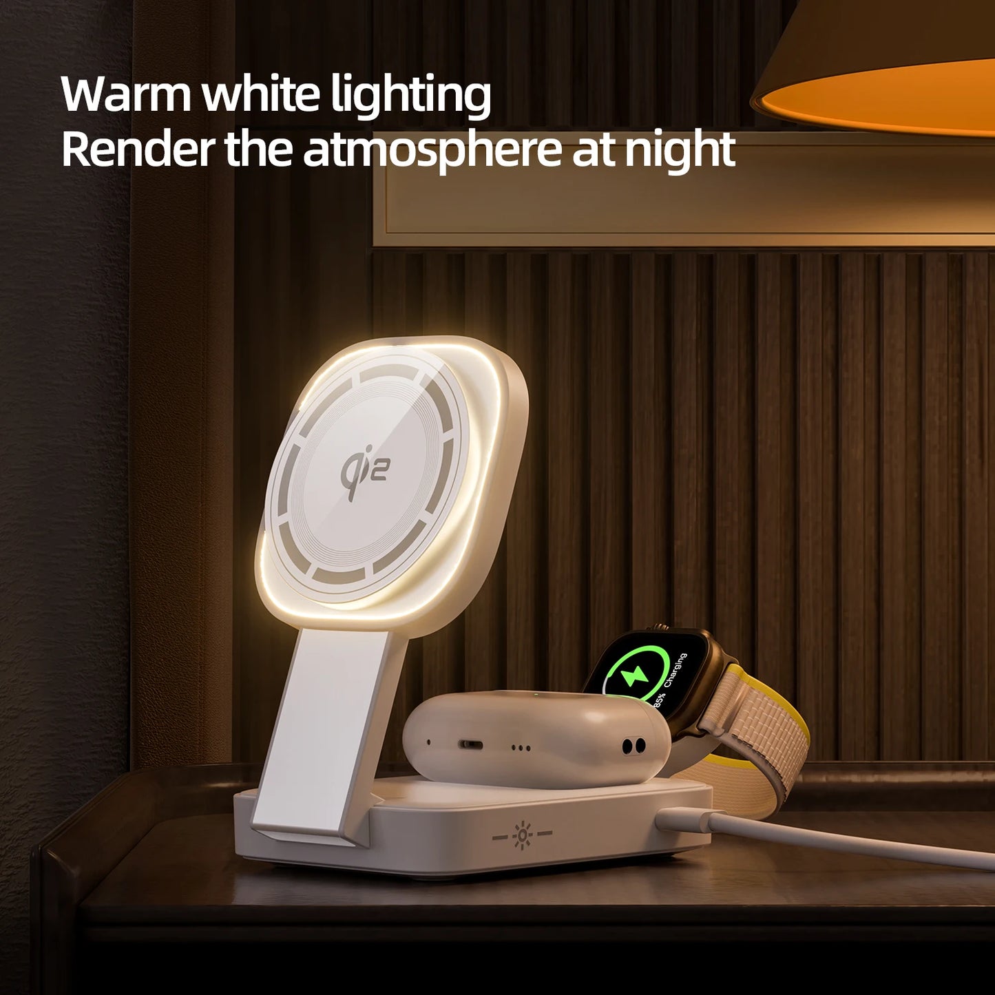 Foldable Magnetic Wireless Charging Station | 15W Fast Charge for iPhone 16 Pro, Samsung, Watch & AirPods