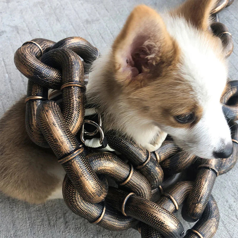 Giant Funny Plastic Chain Dog Leash - Oversized for Hilarious Walks