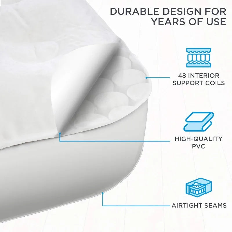 Ez-Bed Queen Air Mattress with Built-in Frame & Rolling Case - Self-Inflating, Auto Shut-Off