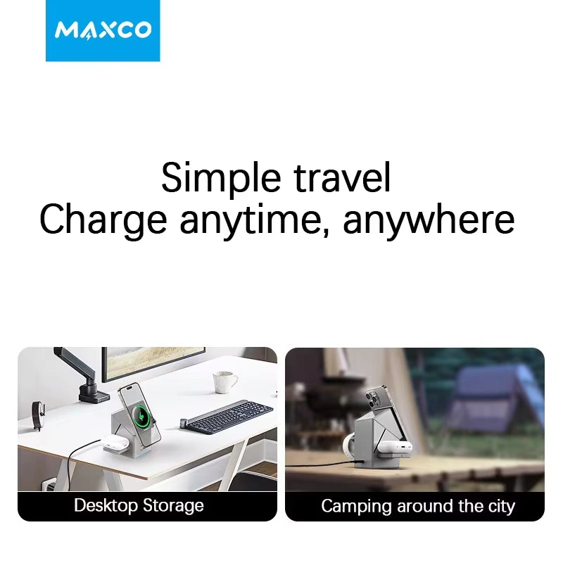 Auto-Rotating 3-in-1 Wireless Charger Dock | iPhone, AirPods, iWatch | Fast Charge