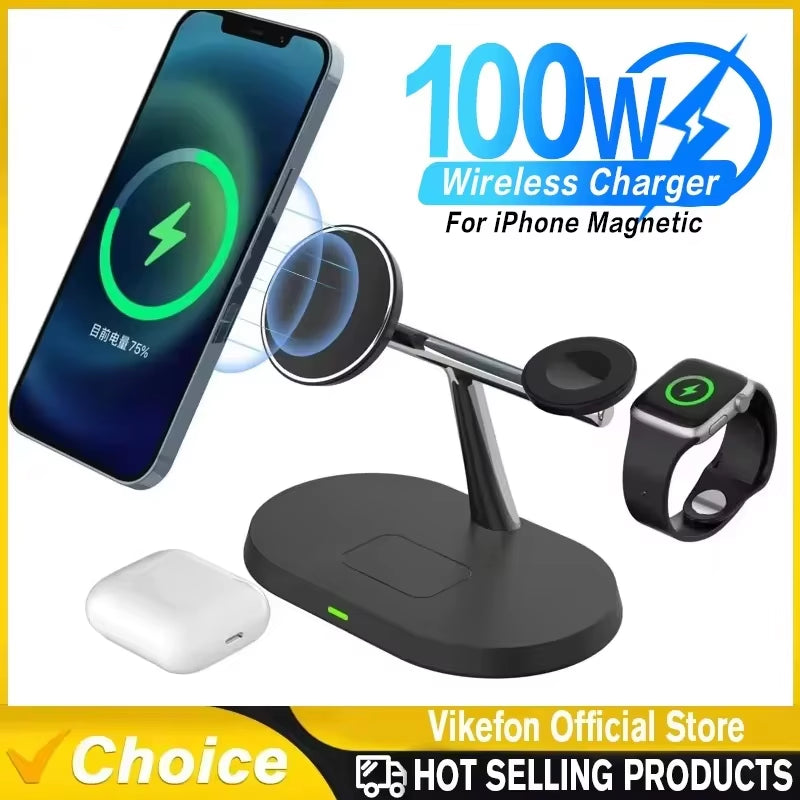 MagSafe 3-in-1 Wireless Charger Stand for iPhone, Apple Watch & AirPods