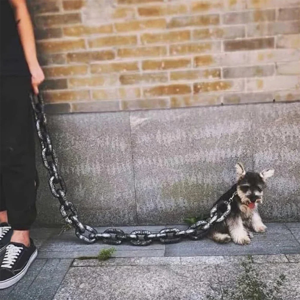 Giant Funny Plastic Chain Dog Leash - Oversized for Hilarious Walks