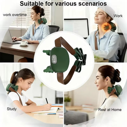 Wireless Neck & Shoulder Massager with Heat: 4D Deep Tissue Kneading for Pain Relief, Ergonomic Simulating Human Hand Design