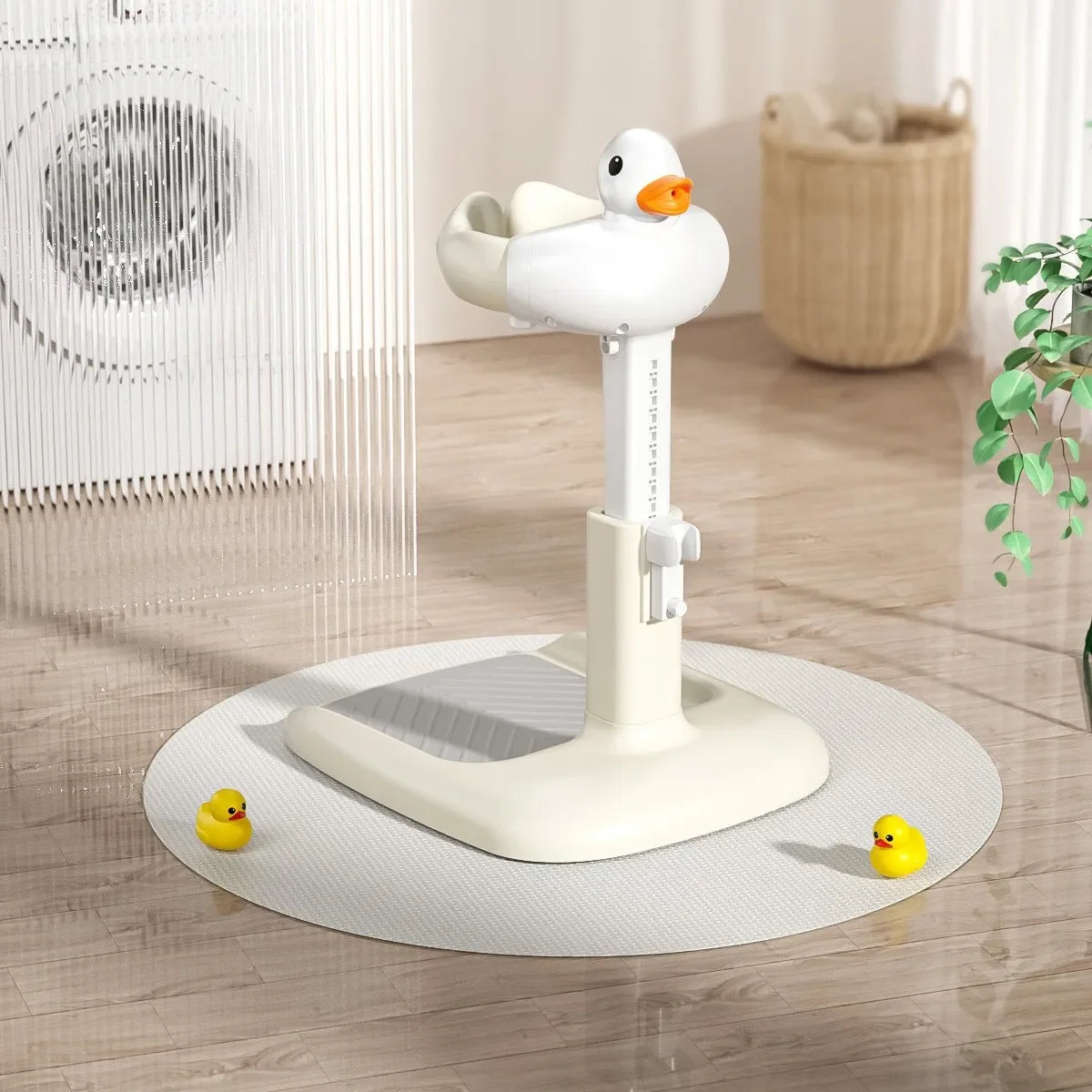 Duck-Shaped Non-Slip Baby Bath Support - Adjustable for Standing and Sitting Toddlers