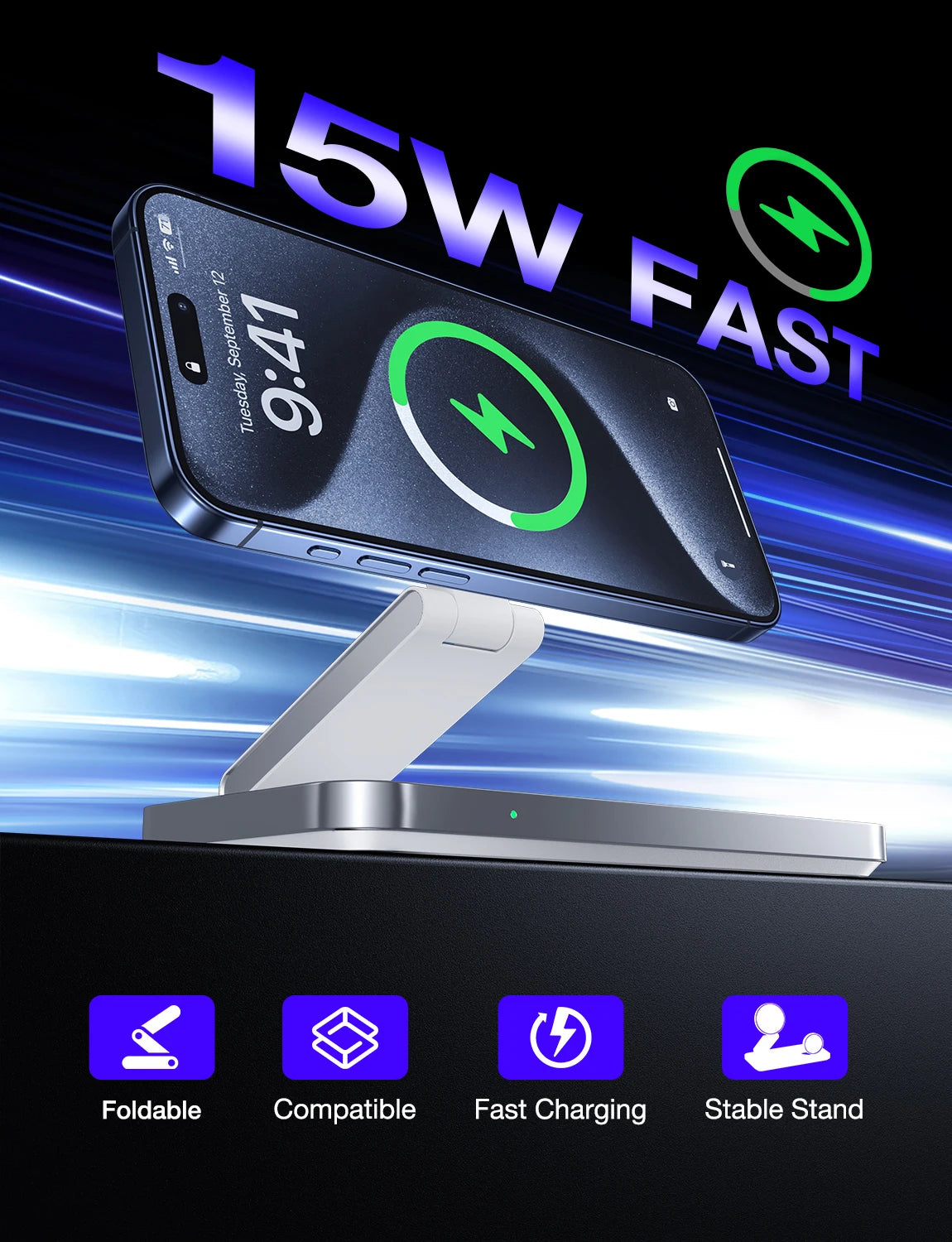 The Ultimate 3-in-1 Magnetic Charging Stand | Fast Wireless for iPhone, Apple Watch & AirPods