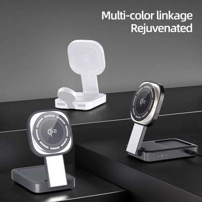 Foldable Magnetic Wireless Charging Station | 15W Fast Charge for iPhone 16 Pro, Samsung, Watch & AirPods