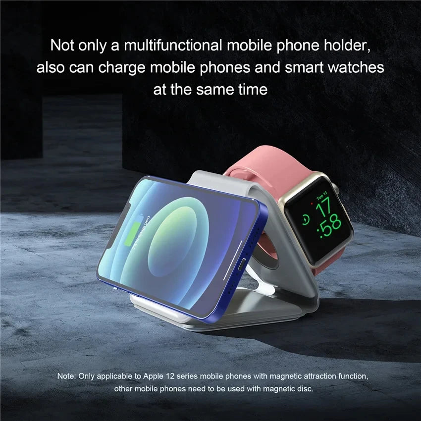 Foldable Fast Wireless Charging Station for iPhone, Apple Watch & AirPods