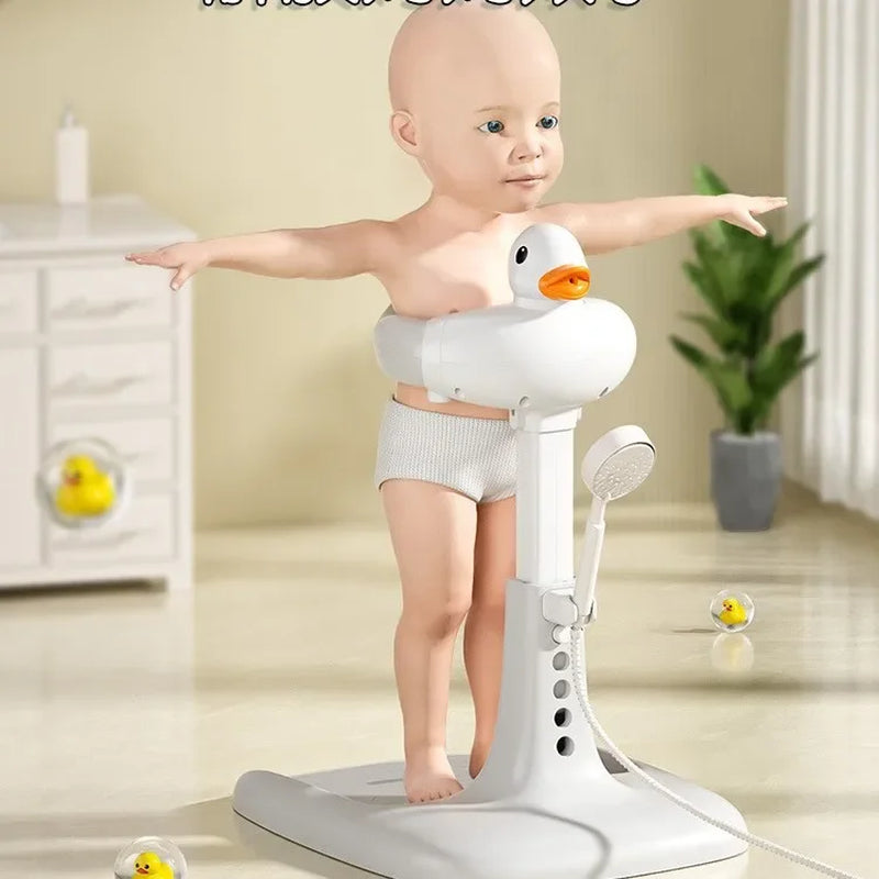 Duck-Shaped Non-Slip Baby Bath Support - Adjustable for Standing and Sitting Toddlers
