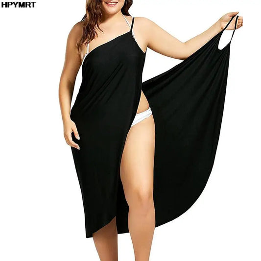 Women's Backless Crossover Swimsuit Coverup with Veil Wrap/Skirt | Beachwear