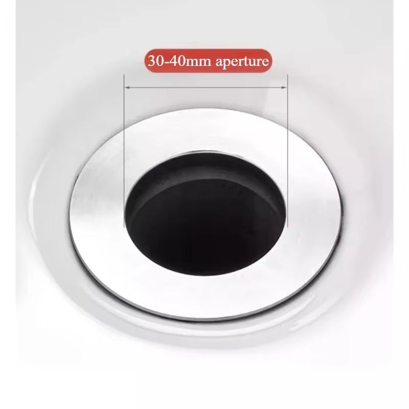 Universal Anti-Clog Pop-Up Drain Stopper – Stainless Steel Hair Catcher & Odor Filter for Bathroom & Kitchen Sink
