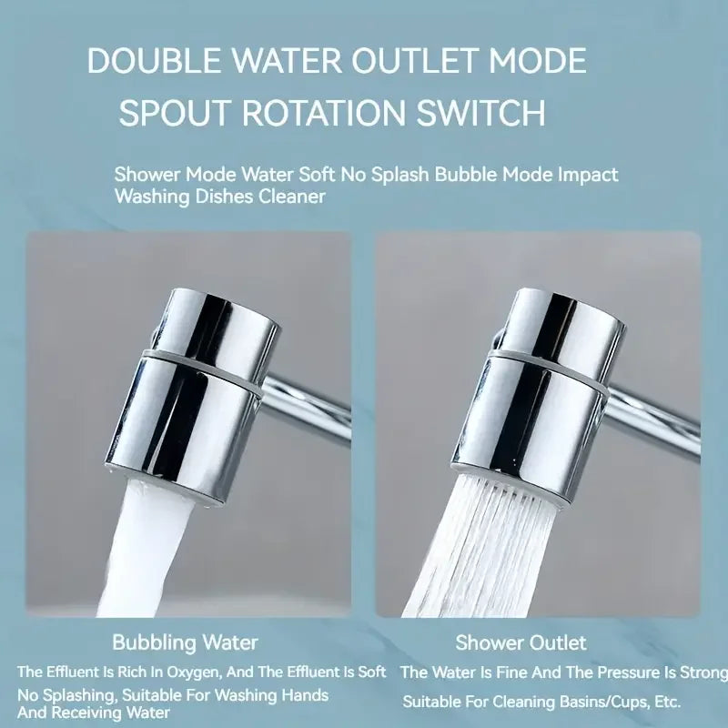 1080° Swivel Faucet Extender - Universal Dual-Mode Faucet Aerator for Sink, Bathroom, Kitchen