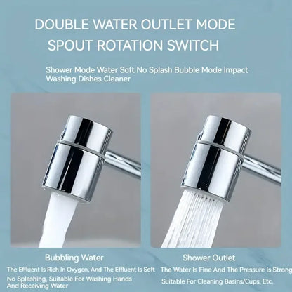1080° Swivel Faucet Extender - Universal Dual-Mode Faucet Aerator for Sink, Bathroom, Kitchen