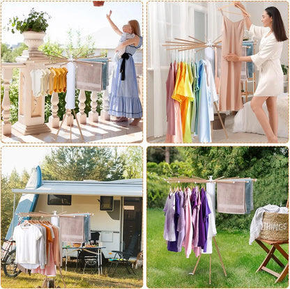 Portable Tripod Clothes Drying Rack - Foldable, Collapsible & Compact for Travel, Balcony & Small Spaces