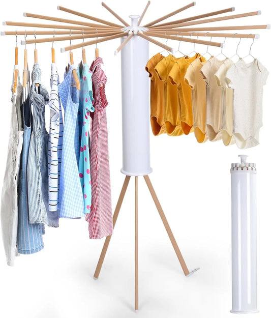 Portable Tripod Clothes Drying Rack - Foldable, Collapsible & Compact for Travel, Balcony & Small Spaces