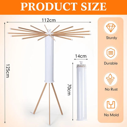 Portable Tripod Clothes Drying Rack - Foldable, Collapsible & Compact for Travel, Balcony & Small Spaces