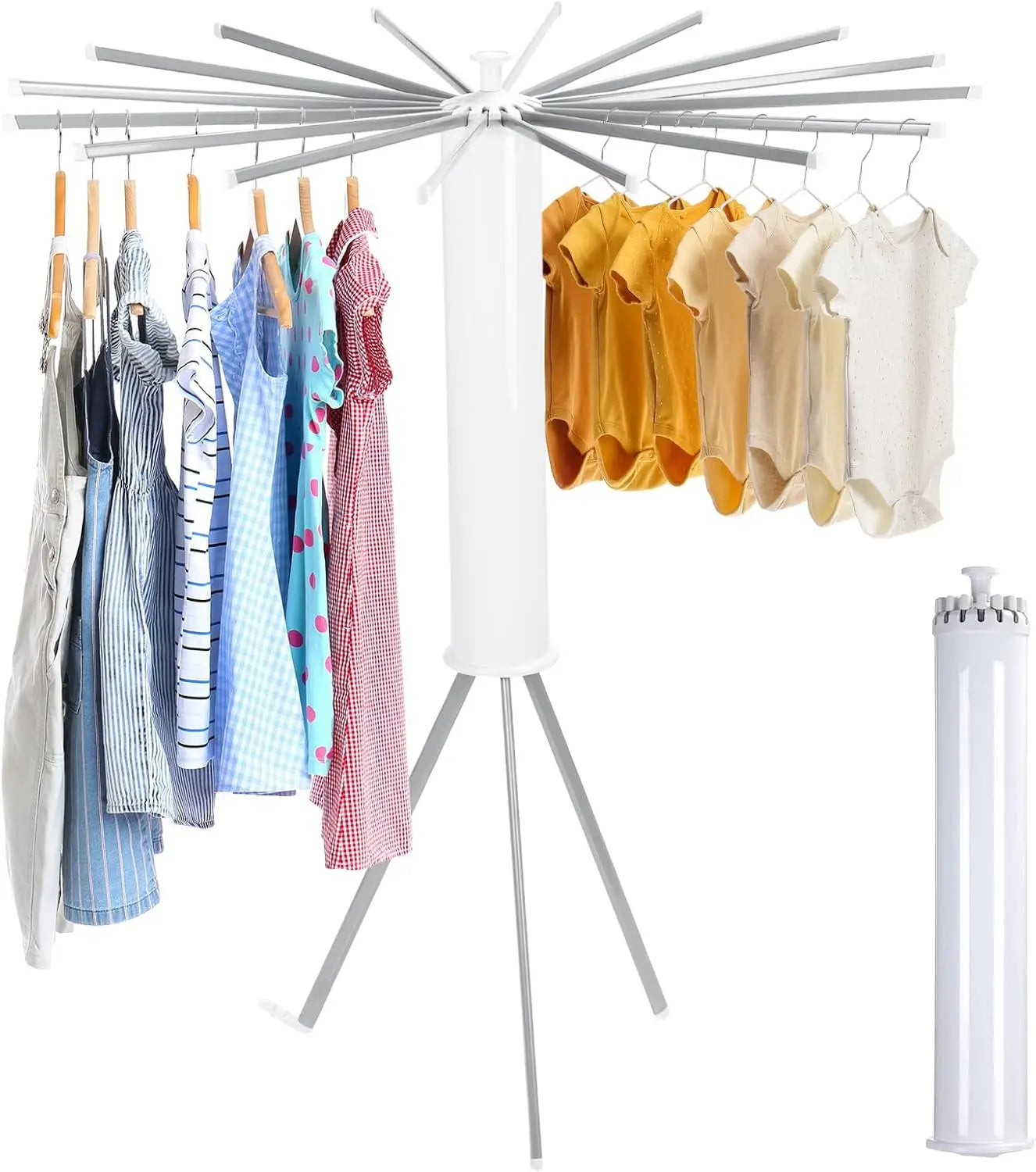 Portable Tripod Clothes Drying Rack - Foldable, Collapsible & Compact for Travel, Balcony & Small Spaces