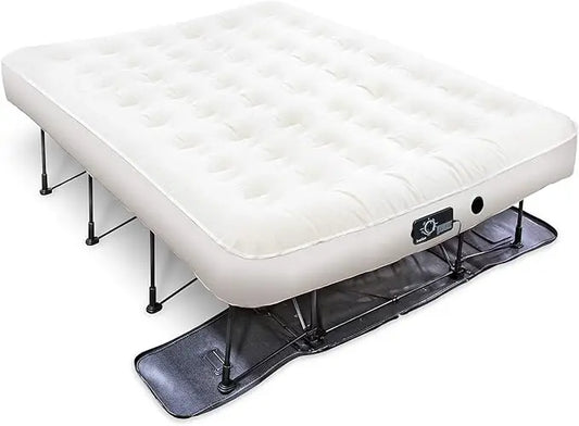 Ez-Bed Queen Air Mattress with Built-in Frame & Rolling Case - Self-Inflating, Auto Shut-Off
