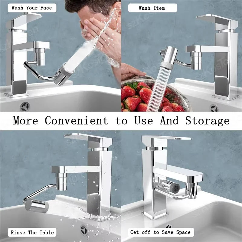 1080° Swivel Faucet Extender - Universal Dual-Mode Faucet Aerator for Sink, Bathroom, Kitchen