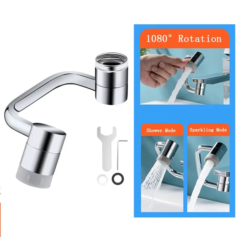 1080° Swivel Faucet Extender - Universal Dual-Mode Faucet Aerator for Sink, Bathroom, Kitchen