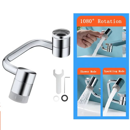 1080° Swivel Faucet Extender - Universal Dual-Mode Faucet Aerator for Sink, Bathroom, Kitchen