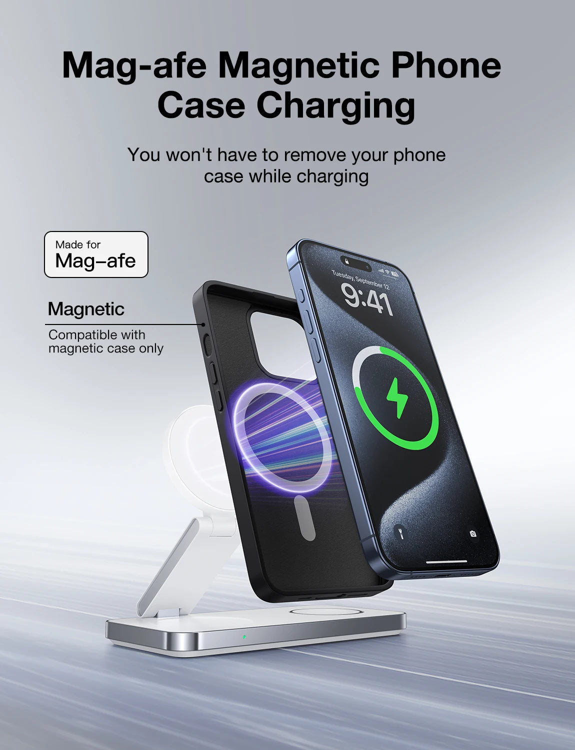 The Ultimate 3-in-1 Magnetic Charging Stand | Fast Wireless for iPhone, Apple Watch & AirPods