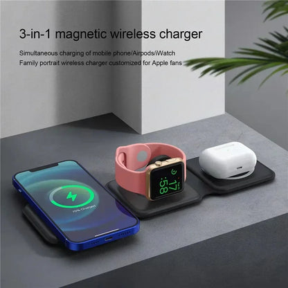 Foldable Fast Wireless Charging Station for iPhone, Apple Watch & AirPods